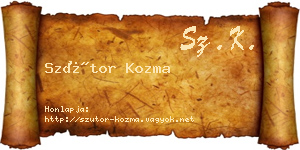 Szútor Kozma névjegykártya